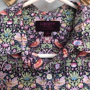 RARE J. Crew Liberty Art Fabrics William Morris strawberry thief shirt size 2